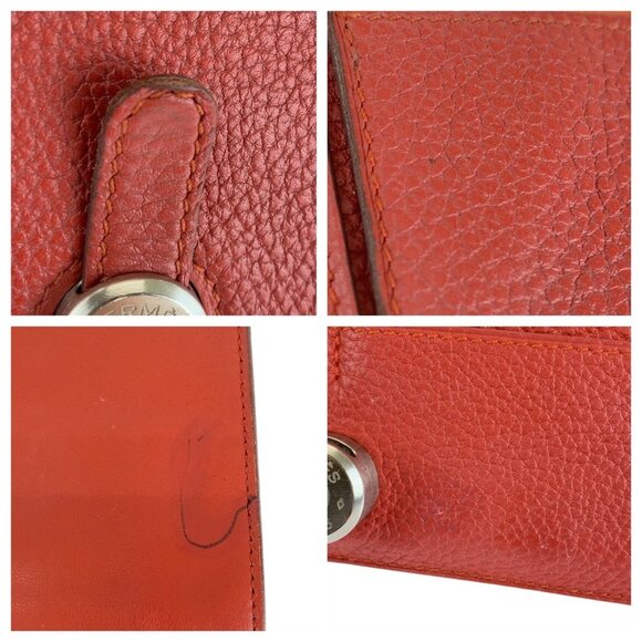 HERMES Red Leather Wallet - Picture 7 of 10